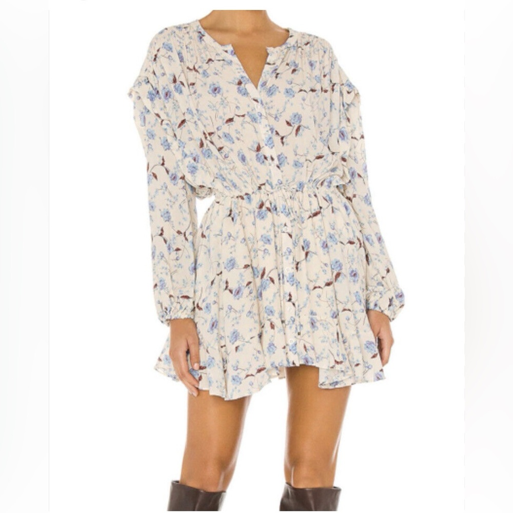 Free People Flower Fields Mini Dress in Ivory Combo Size M. NWT